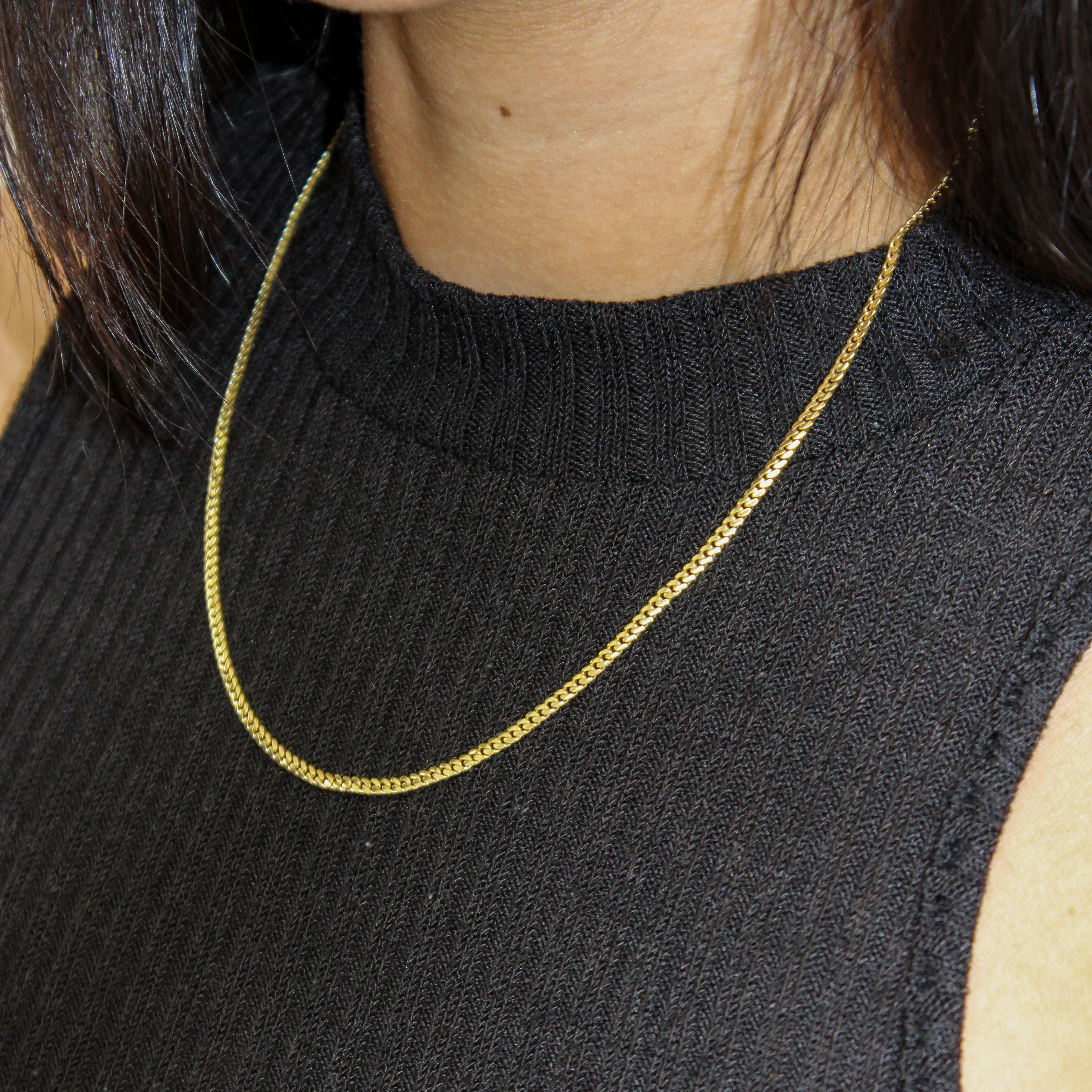 14K Solid Yellow Gold Micro Cuban Link Chain Necklace From 1 mm to 2.5 mm - Image 11