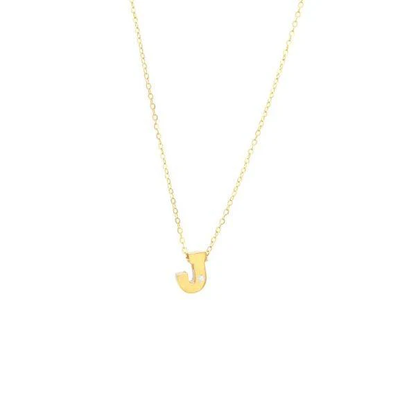 Single Diamond Letter Charm Necklace: A-Z - Image 10