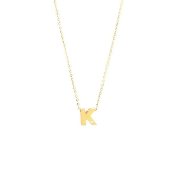 Single Diamond Letter Charm Necklace: A-Z - Image 11
