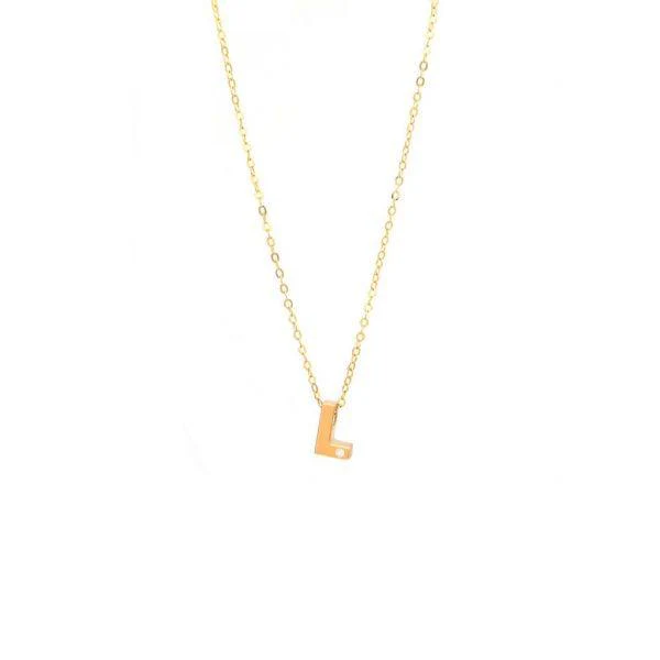 Single Diamond Letter Charm Necklace: A-Z - Image 12