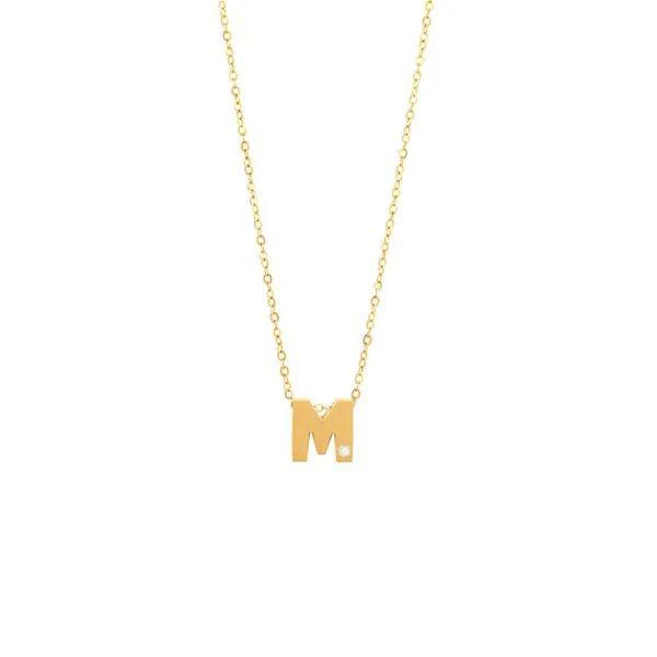 Single Diamond Letter Charm Necklace: A-Z - Image 13