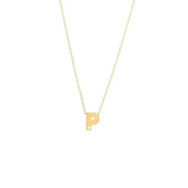 Single Diamond Letter Charm Necklace: A-Z - Image 16