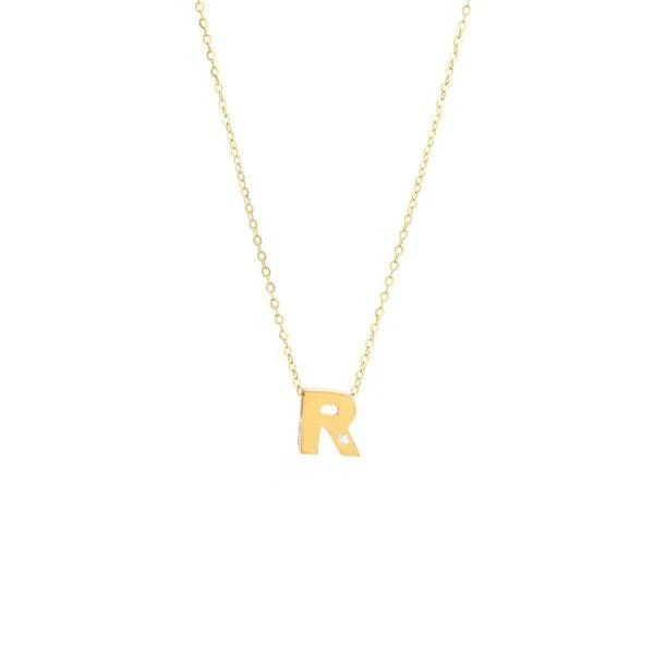 Single Diamond Letter Charm Necklace: A-Z - Image 18