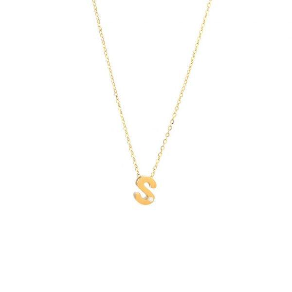 Single Diamond Letter Charm Necklace: A-Z - Image 19
