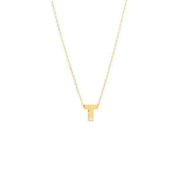 Single Diamond Letter Charm Necklace: A-Z - Image 20