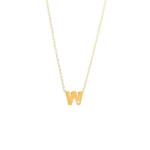 Single Diamond Letter Charm Necklace: A-Z - Image 23