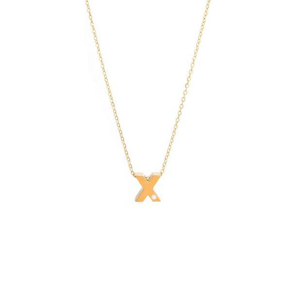 Single Diamond Letter Charm Necklace: A-Z - Image 24