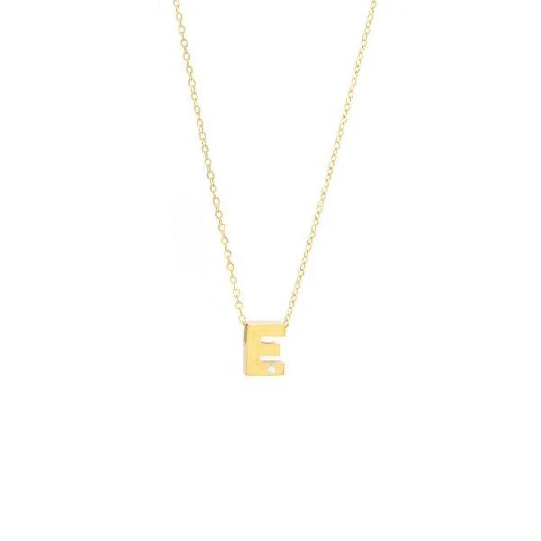 Single Diamond Letter Charm Necklace: A-Z - Image 5
