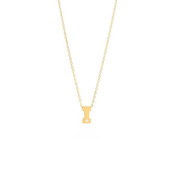 Single Diamond Letter Charm Necklace: A-Z - Image 9