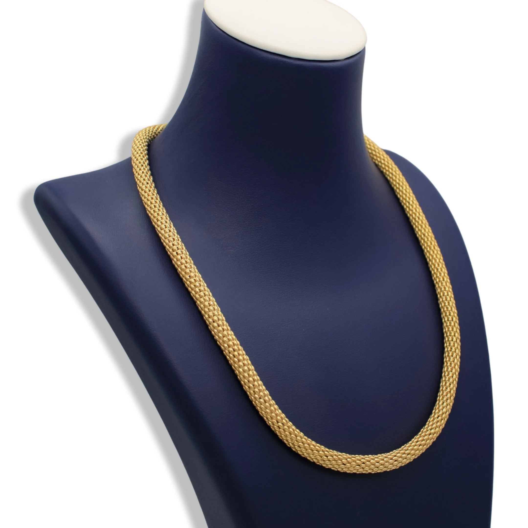 Women’s Fancy Popcorn Mesh Style Necklace & Bracelet Set In 18K Gold - Image 3