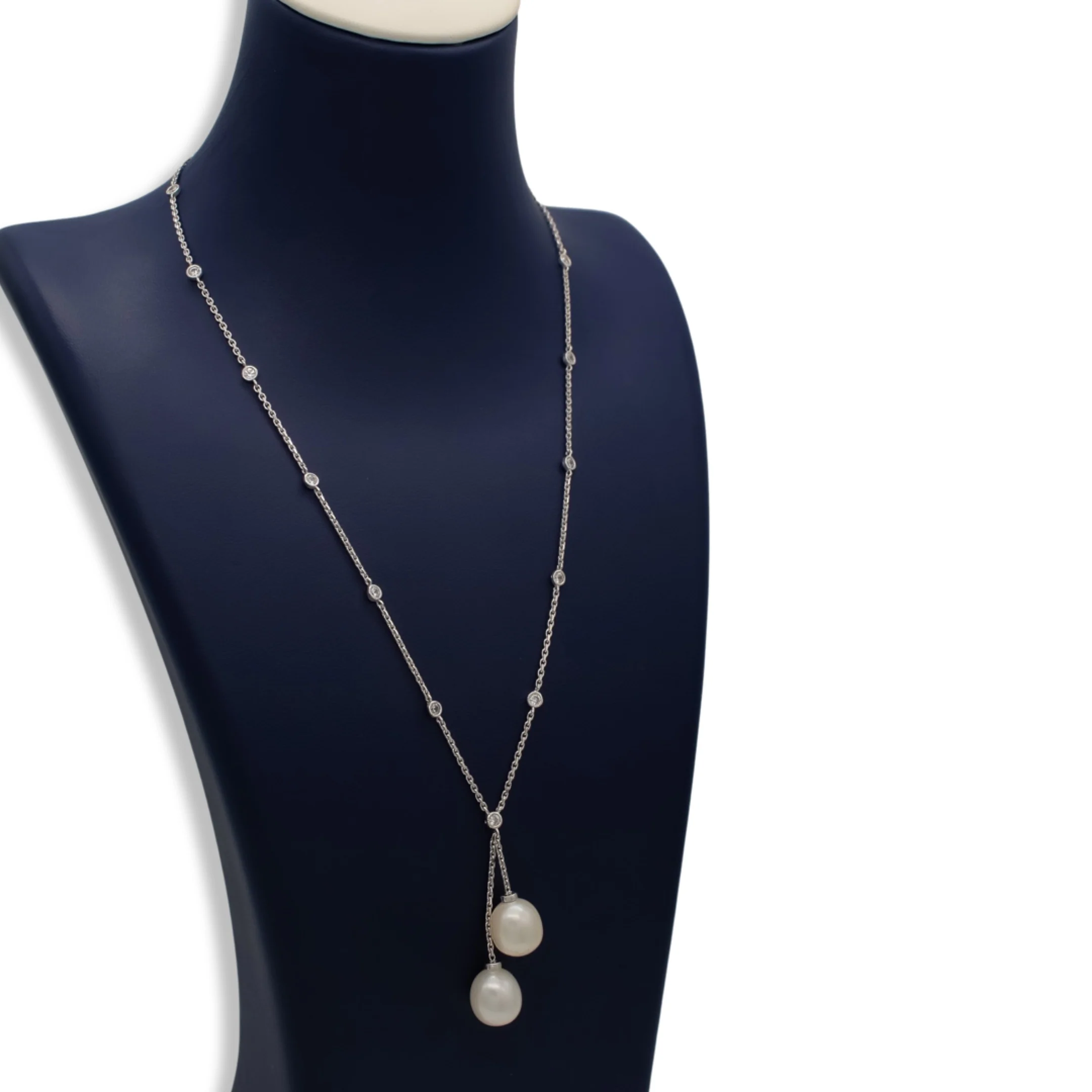 Women’s Pearl Necklace In 18K White Gold - Image 5