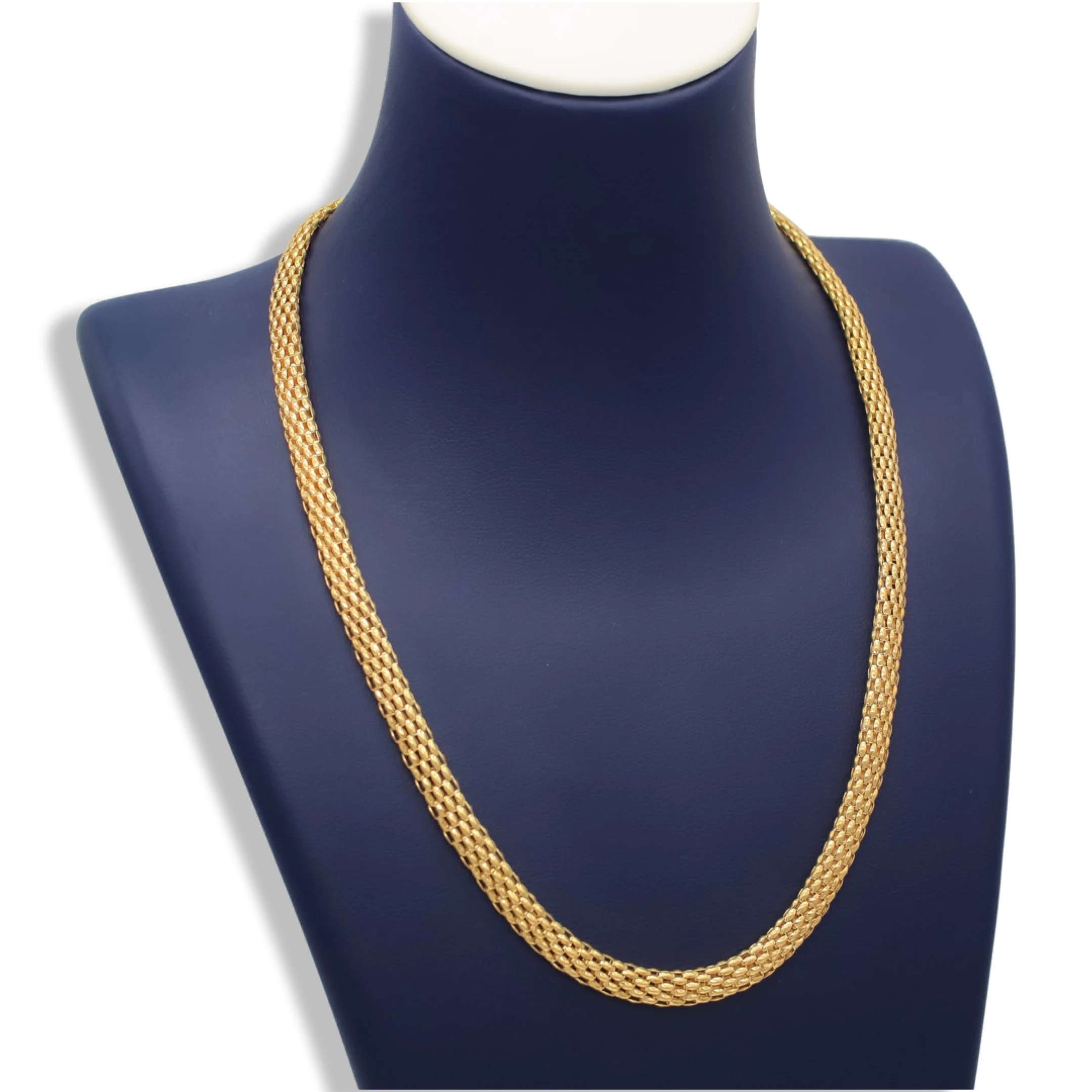 Women’s Fancy Italian Mesh Style Necklace In 18K Gold - Image 4