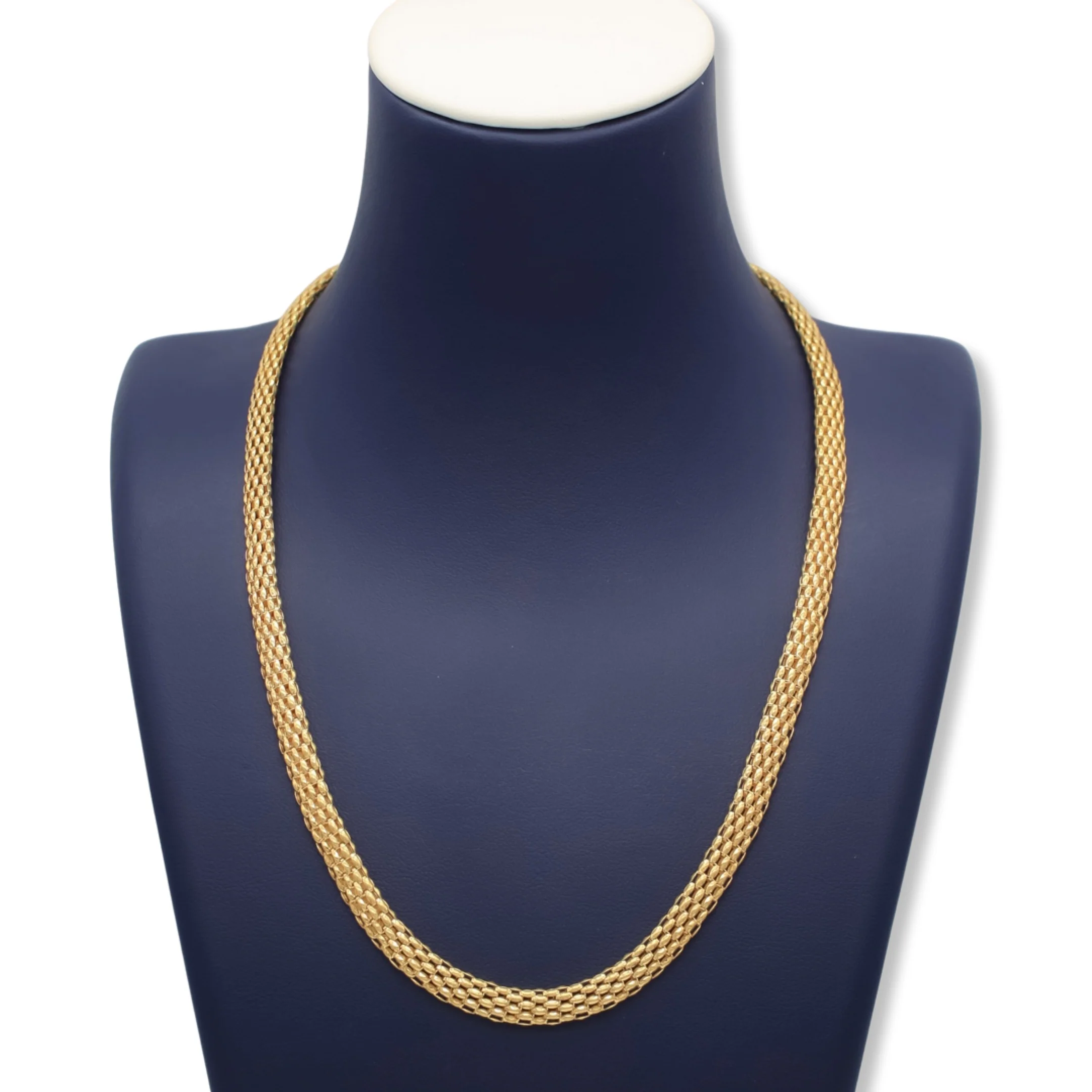 Women’s Fancy Italian Mesh Style Necklace In 18K Gold - Image 5