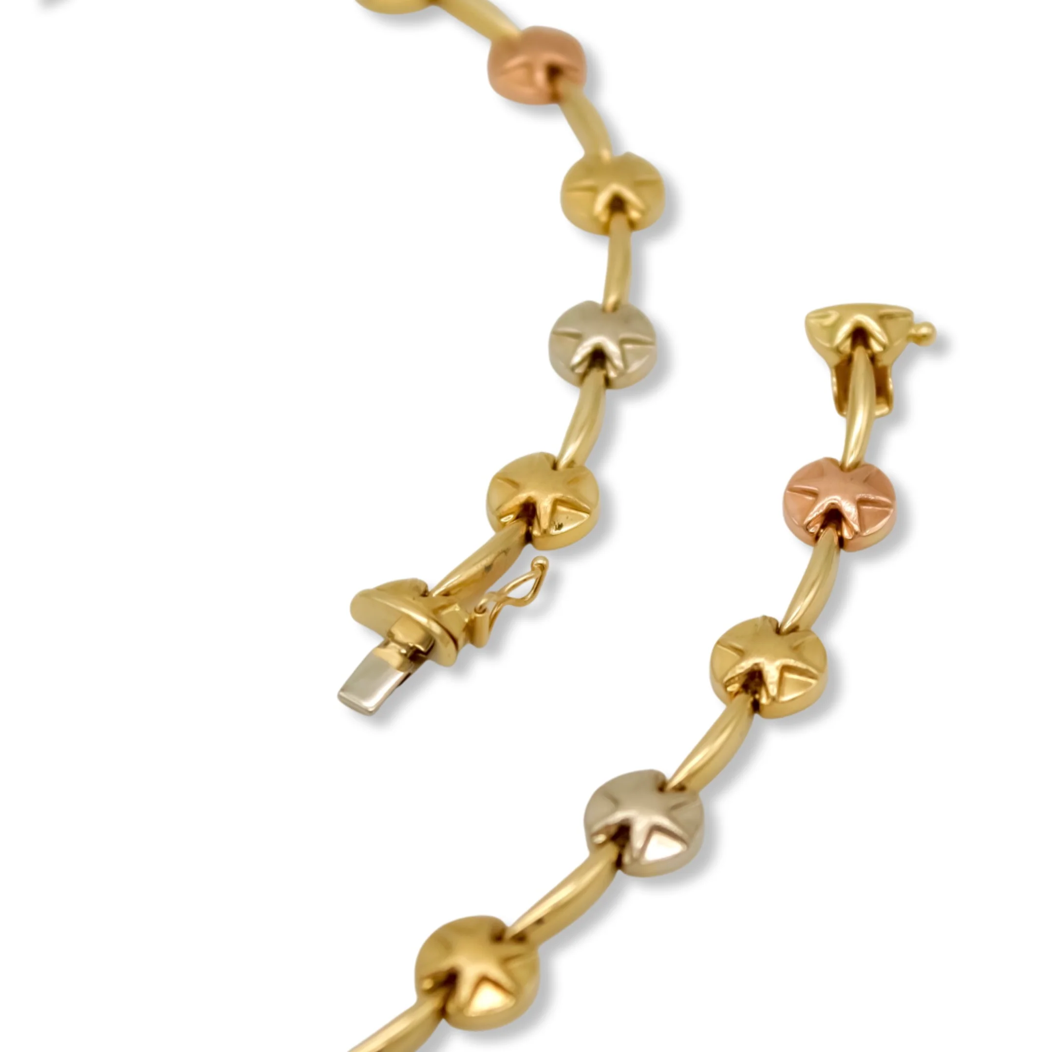Women’s Fancy Tri-Color Star Necklace Set In 18K Gold - Image 3