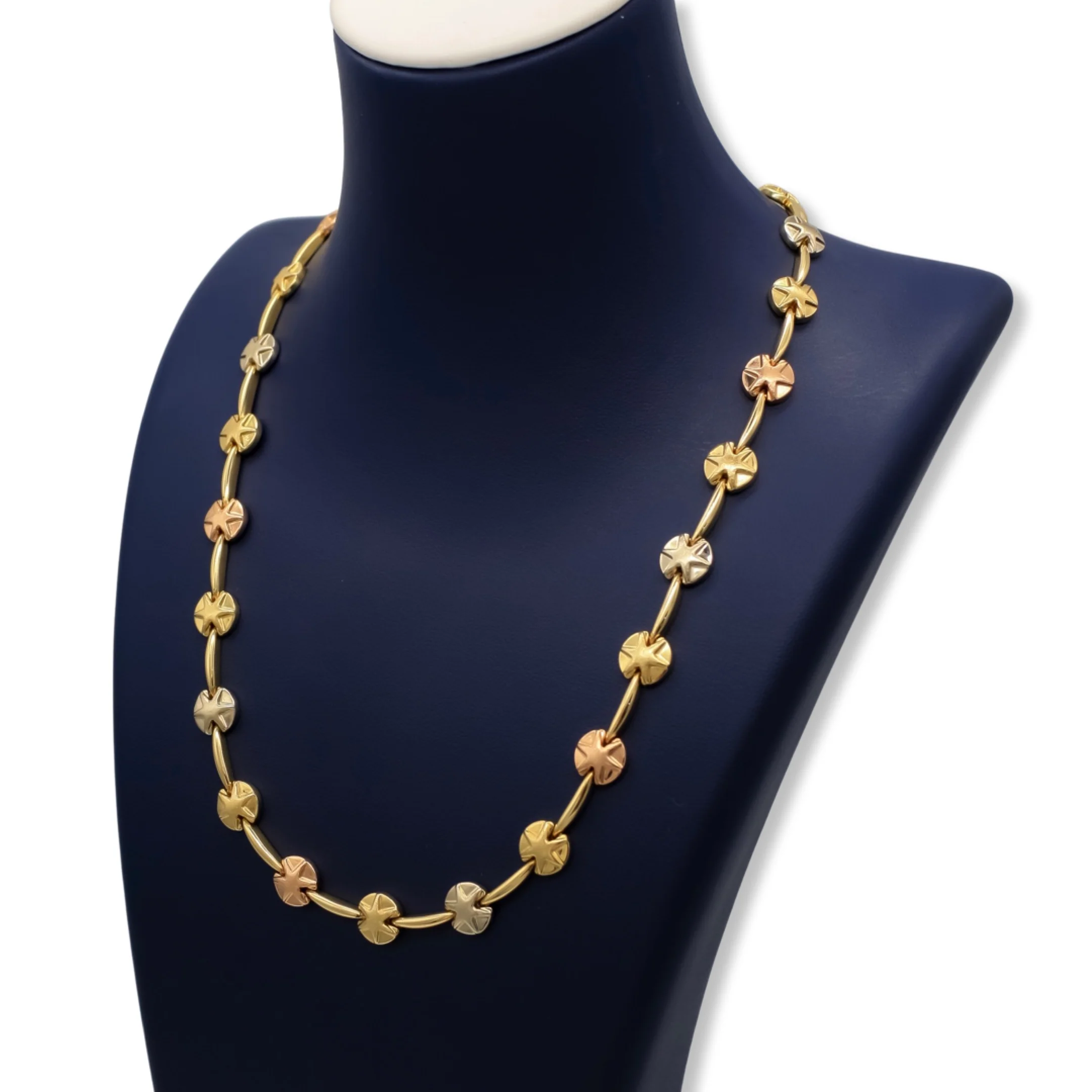 Women’s Fancy Tri-Color Star Necklace Set In 18K Gold - Image 6